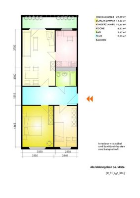 Schöne 3-Zimmer-Wohnung voll möblierte in Leipzig