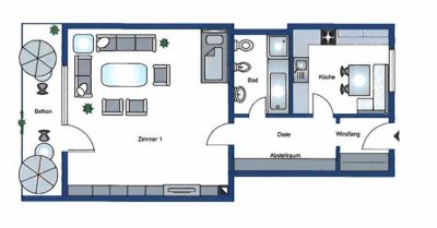 Gemütliche 1 Zimmerwohnung mit Balkon in Herten zu vermieten WE 63