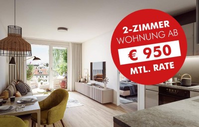 2-Zimmer Wohnung mit großzügiger Terrasse ab EUR 950,- monatl.