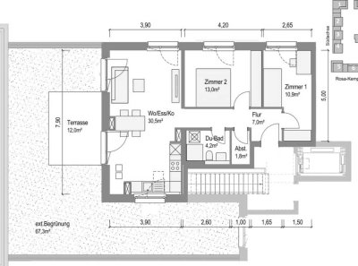 ERSTBEZUG! Großzügige lichtdurchflutete Wohnung mit Dachterrasse