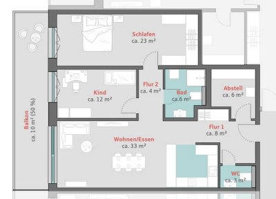 Neubau Gehrdener Südterrassen
Wohnung mit drei Zimmern sowie Balkon und EBK in Gehrden