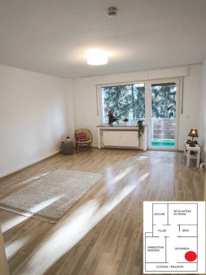 Helle und geräumige 3 ZKB-Wohnung im Erdgeschoss mit Balkon und guter Anbindung