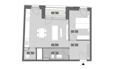 Neubau 2-Raum-Wohnung mit Balkon in der Bahnstadt