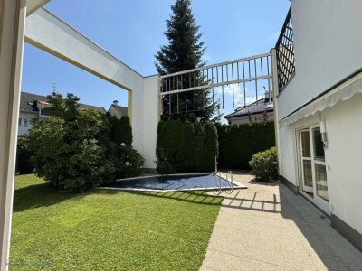 TRAUMWOHNUNG in AAA-TOPLAGE Salzburg-Stadt NONNTAL: 101 m² 3-4 Zimmer-Garten-Wohnung + 54 m² Nutzfläche im UG, 335 m² Eigengarten/"Privatpark", Außenpool, TG-Stellplatz - im BAURECHTSWOHNUNGSEIGENTUM