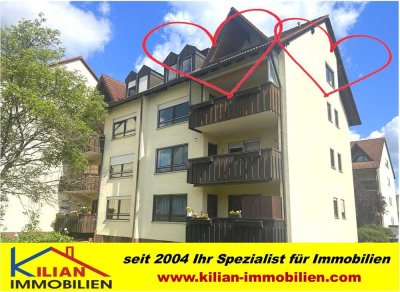 KILIAN IMMOBILIEN!  TOP 2 ZI. ETW  IM DG MIT 72 M² IN ROTH!  LOGGIA * EBK *  TAGESLICHTBAD * GARAGE!