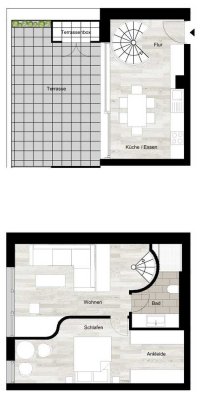 Exklusive 3-Raum-Maisonette-Wohnung, große Dachterrasse, Braunschweig - Erstbezug!