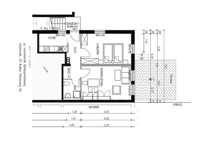 Attraktive und gepflegte 2-Zimmer-Souterrain-Wohnung mit Balkon und EBK in Uttenreuth