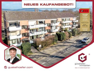 Bezugsfreie 2-Zimmer Wohnung mit Balkon und TG-Stellplatz in begehrter Lage von Bonn / Plittersdorf