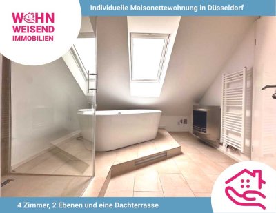Maisonette-Wohnung in Düsseldorf  zu verkaufen. Individueller Grundriss und Weitblick inklusive.
