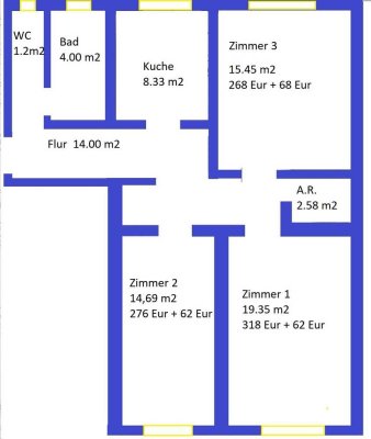 Zentrale 3-Zimmer-Wohnung (80 m²) – Ideal für Familien oder WG!