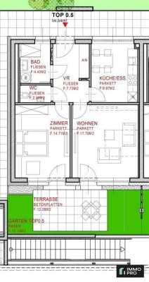 NEUBAU! Schöne 2-Zimmer-Wohnung mit Terrasse und Garten zu vermieten! Heizkosten sowie Tiefgaragenplatz im Preis inkludiert!