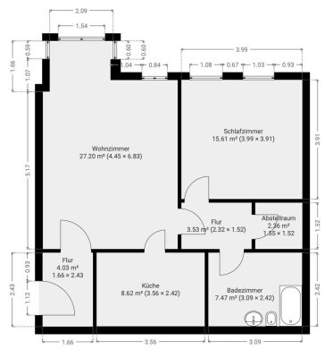 Erker-Wohnung in zentraler Lage mit Einbauküche