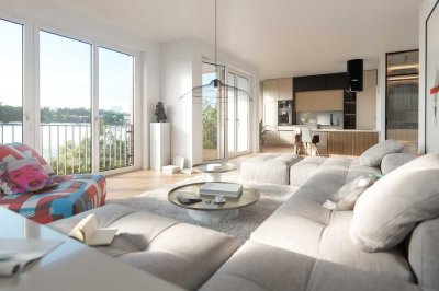 Einzigartiger Wasserblick: Neubau-Penthouse mit 1A-Ausstattung *Stellplatz* - bodentiefe Fenster