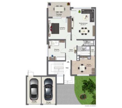 98 m² Wohnfläche + 200 m² Garten. Traumhafte 3-Zimmer-Wohnung