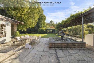 Meisterstück der Architektur - Atrium-Bungalow auf einzigartigem Parkgrundstück in Premiumlage