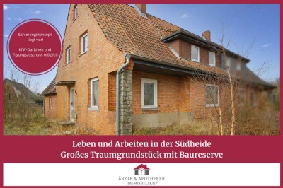 Leben und Arbeiten in der Südheide!
Großes Traumgrundstück mit Baureserve