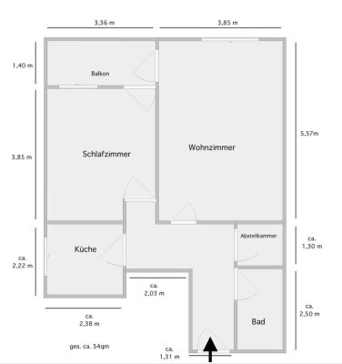 WG - 2-Zimmer-Wohnung mit Balkon in Bremen nähe Blockdiek