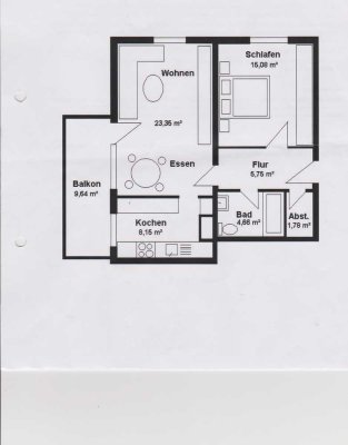 Ansprechende und gepflegte 2-Raum-Hochparterre-Wohnung mit Balkon und EBK in Friedrichshafen