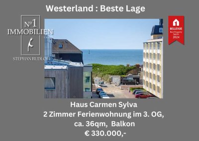 2 Zimmerwohnung im 3.OG, mit Balkon am Strand von Westerland