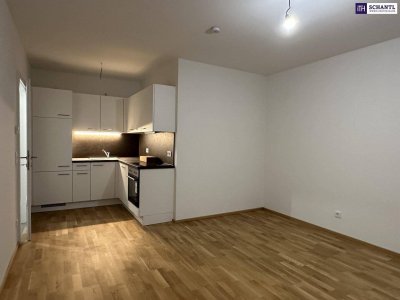 Erleben Sie Wohnkomfort pur! Lichtdurchflutete 2-Zimmer-Neubauwohnung mit Südwestausrichtung, großzügigem Balkon, exklusiver Tischlerküche!