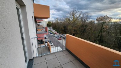 ERSTBEZUG mit Grünblick - 3-Zimmer-Mietwohnungen (Ecklage West-Nord) mit Balkon &amp; Parkplatz-Option nahe Merkur City (BEISPIEL-Fotos)