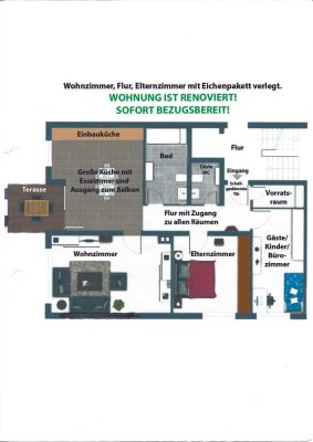 Barierefrei,Rollstuhlgängige, gepflegte 3-Zimmer-Wohnung mit Balkon, Keller und Garage in Ahlen