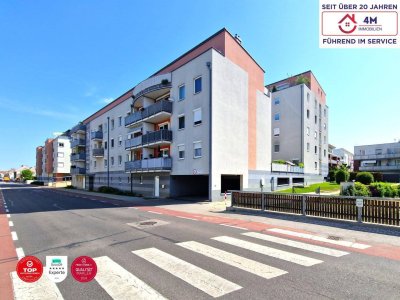 Klimatisierte und helle 3-Zimmer-Wohnung mit Balkon und Garagenstellplatz.