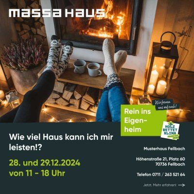 Wie viel Haus kann ich mir leisten? Im massa haus Fellbach am 28.12.2024, um 11.00 bis 18.00 Uhr