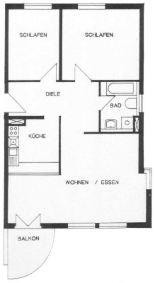 Schöne helle geräumige 2-Zimmer-Wohnung mit Balkon