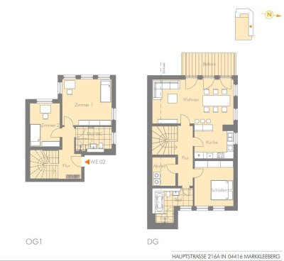 Neubau in Markkleeberg * Maisonette * Erstbezug * FBH * 2 Bäder * Balkon