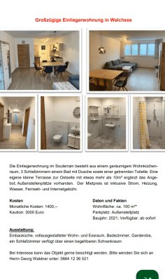 Einliegerwohnung im Souterrain in Walchsee