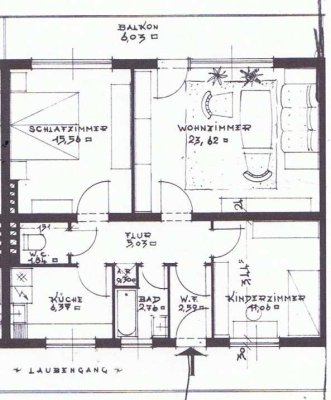 ruhige, sonnige drei Zimmer Wohnung, Innenstadt