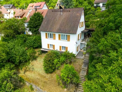 "EFH" mit Weitblick: Großzügiges Grundstück 1021m², Ausbaupotenzial & Werkstatt in Hanglage!