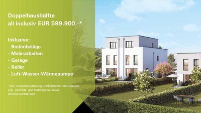 Provisionsfrei: Neubau-Doppelhaus 100 % schlüsselfertig mit Garage, inkl. Grundstück, Erschließung