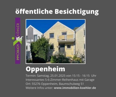 Oppenheim: Interessantes 5-6 Zimmer - Reihenhaus mit eingewachsenen Garten und Garage in guter Lage.