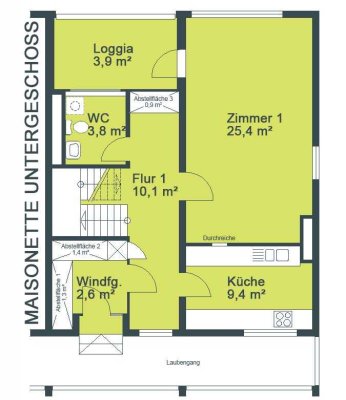 4-Zimmer-Maisonette-Wohnung mit Terrasse und Blick über die Stadt