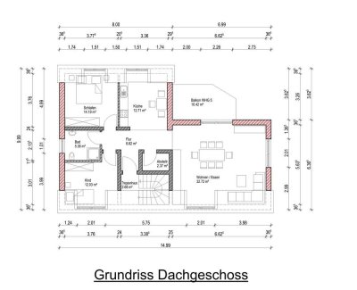 Helle moderne Dachgeschoßwohnung mit schönem Weitblick  in Taben-Rodt mit guter Anbindung Luxemburg