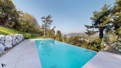 EINZIGARTIGE VILLA MIT INFINITY-POOL &amp; BLICK ÜBER DIE DONAU