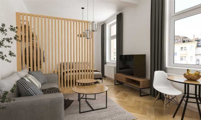 Bequem und Zentral: 2-Zimmer-Wohnung in Düsseldorf Flingern Sanierungsbedürftig