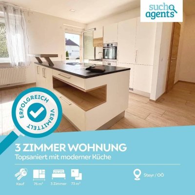 NEUER PREIS!!! Topsanierte 3 Zimmerwohnung mit moderner Küche