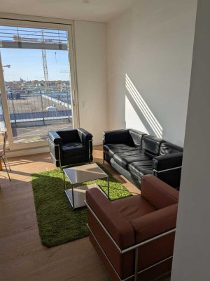 Elegantes Penthouse mit Dachterrasse, möbliert, Einbauküche und Klimaanlage – Traumhafter Stadtblick