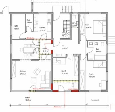 Sanierte Wohnung mit fünf Zimmern sowie Balkon und EBK in Ilsfeld