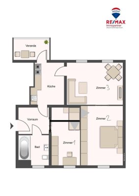 Sanierte 3-Zimmer Wohnung für 3er WG Nähe SOWI/MCI