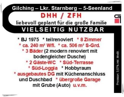 DHH / ZFH - liebevoll geplant für die große Familie - VIELSEITIG NUTZBAR!