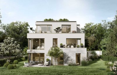 Elegante Garten Villen-Wohnung mit 400 m² Privatgarten am Normanenpark in Bogenhausen