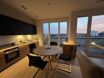 Luxus-Penthouse teilmöbliert mit Dachterrasse und Weitblick bis zum Stadtpark