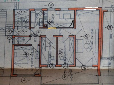 Schöne 4-Zimmer-Wohnung mit Balkon und Einbauküche in Dossenheim