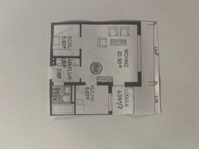 Hameln, ruhige, sonnige  1 1/2 Zimmerwohnung mit Loggia Klütsüdhang