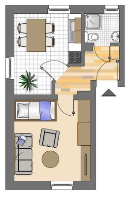 1 Zimmer Wohnung für Studenten oder Auszubildende!