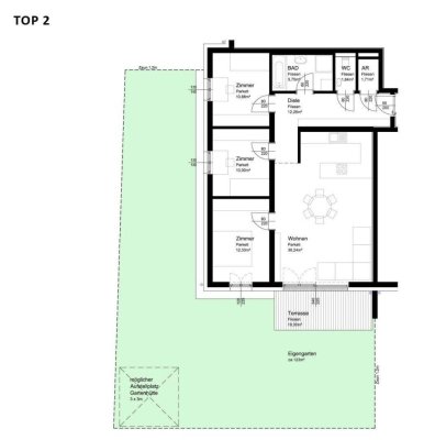 Lichtenegg / Wels: Gartenwohnung mit 4 Zimmern und Carportstellplatz